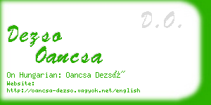 dezso oancsa business card